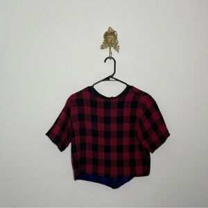 rag & bone Buffalo Check Reversible Crop Top S